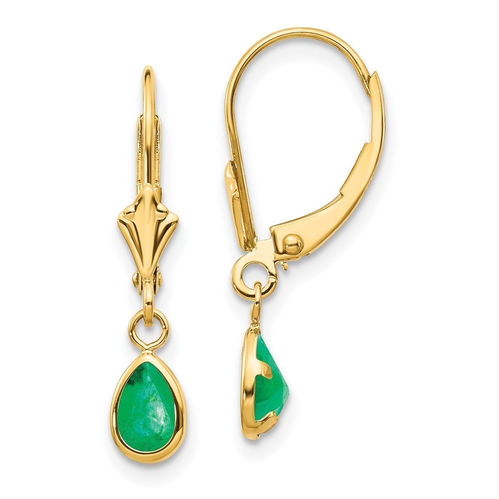 Elegant Green and Gold Dangle Earrings with Teardrop Stones